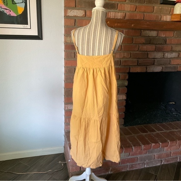 Zulu & Zephyr Ecliptic Cotton Midi Dress Marigold Yellow Sz 6 - Picture 6 of 7